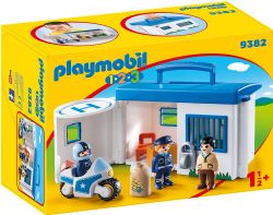 *** PLAYMOBIL 1-2-3 - COMMISSARIAT DE POLICE TRANSPORTABLE #9382